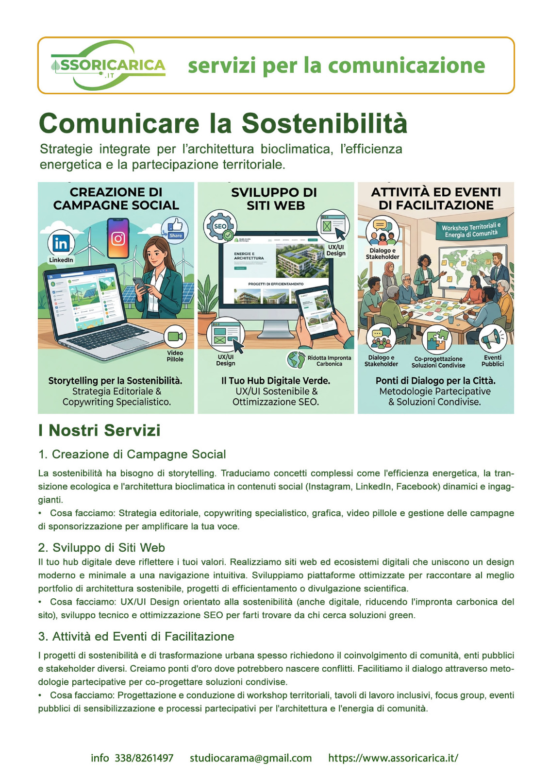 Servizi di comunicazione: campagne social, siti web ed eventi partecipativi
